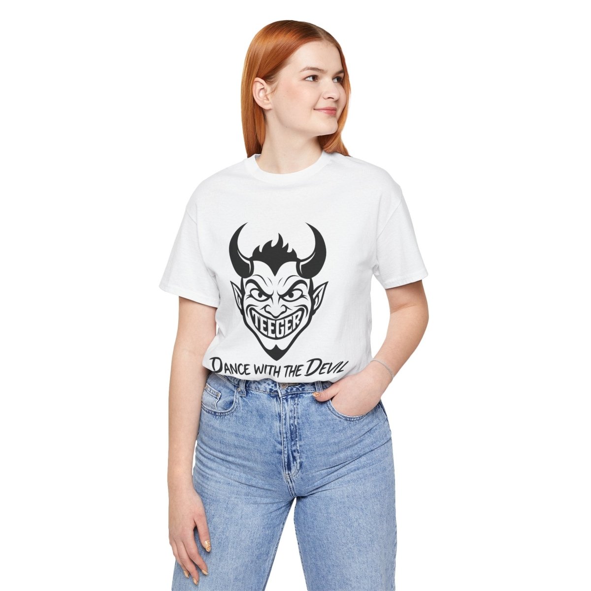 Nora TeeGer Dance With The Devil - Grinning Devil Frontprint Shirt - TeeGerDesign - T-Shirt - 3001