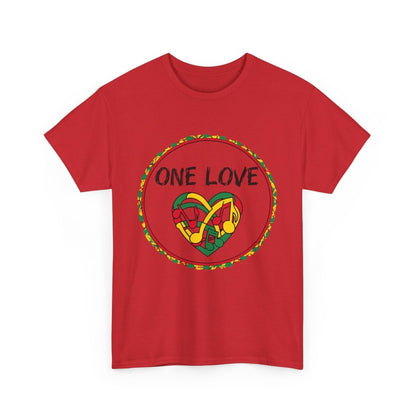 One Love T - Shirt mit Reggae Herz - TeeGerDesign - T - Shirt - Crew neck