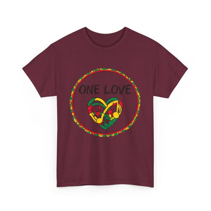 One Love T - Shirt mit Reggae Herz - TeeGerDesign - T - Shirt - Crew neck