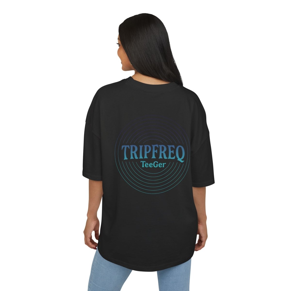 Ophelia TeeGer Tripfreq Pulse - Oversized Spiral Backprint Shirt - TeeGerDesign - T-Shirt - Backprint