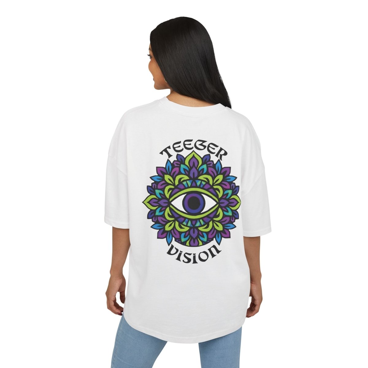 Ophelia TeeGer Vision Bloom - Oversized Third Eye Mandala Backprint Shirt - TeeGerDesign - T-Shirt - Backprint
