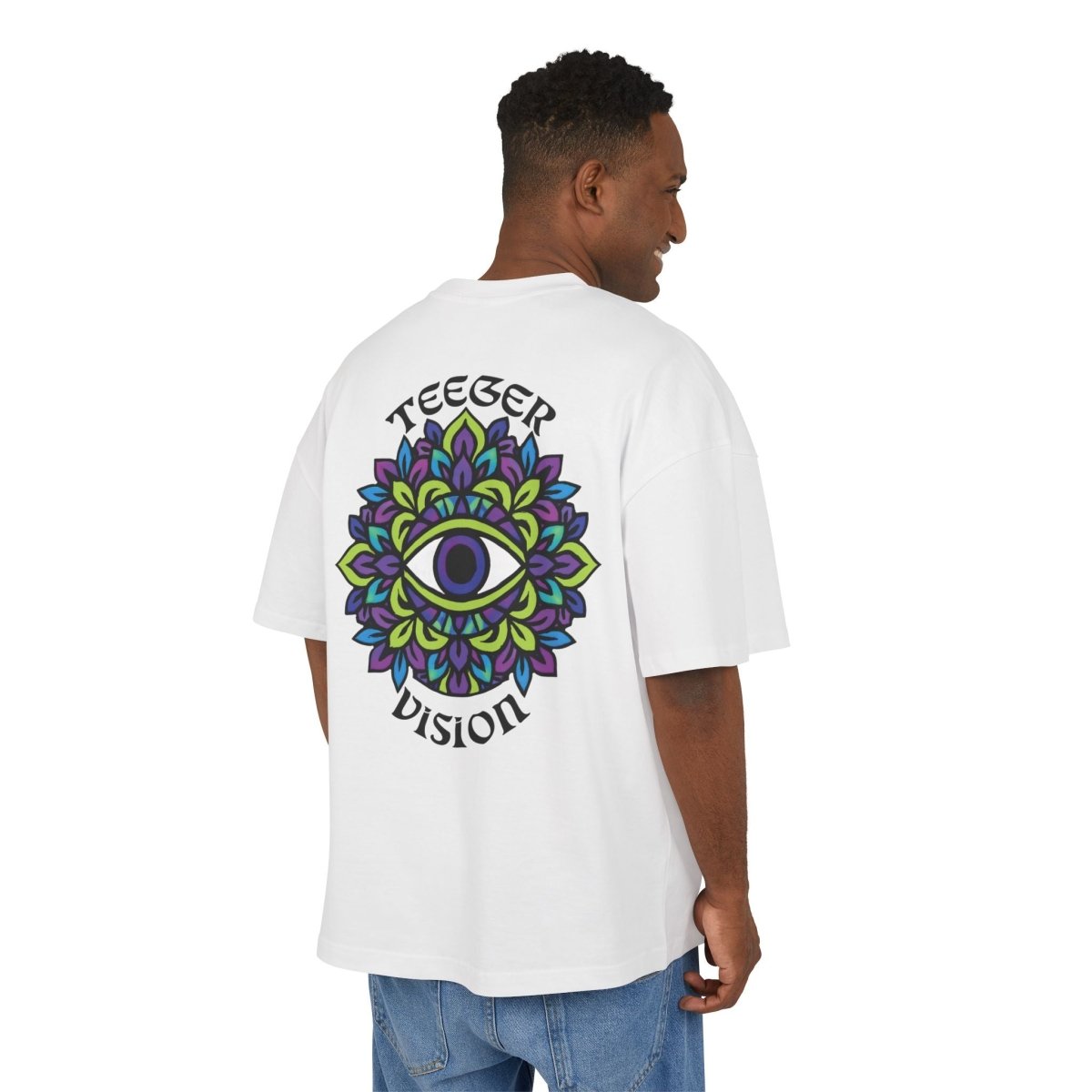 Pedro TeeGer Vision Bloom - Oversized Third Eye Mandala Backprint Shirt - TeeGerDesign - T-Shirt - Backprint