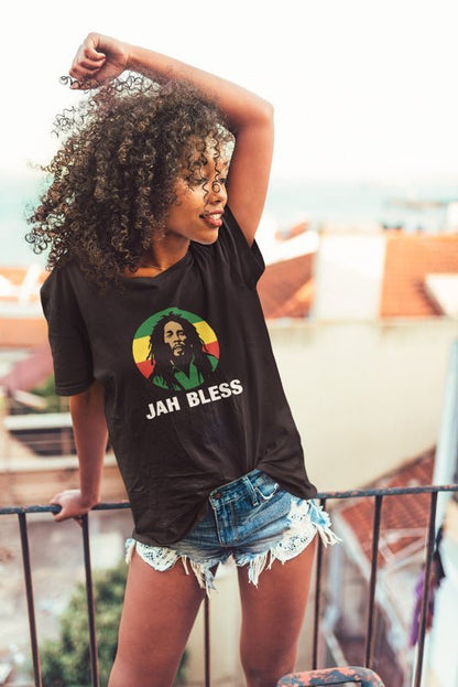 Reggae T - Shirt Jah Bless - TeeGerDesign - T - Shirt - Crew neck