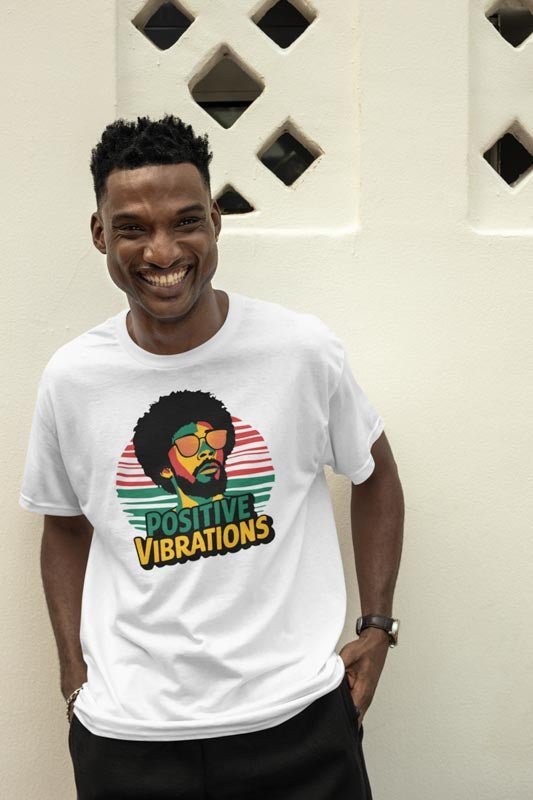 Reggae T - Shirt Positive Vibrations - TeeGerDesign - T - Shirt - Crew neck