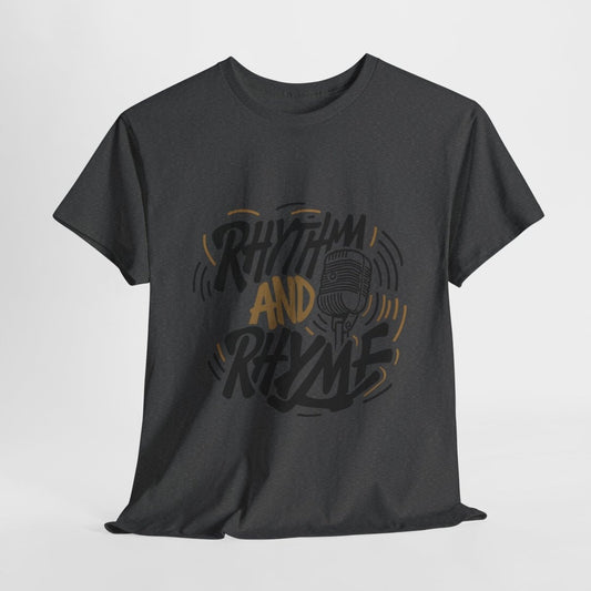 Rhythm and Rhyme T-Shirt – Mikrofon Design für Musikliebhaber - TeeGerDesign - T-Shirt - Crew neck