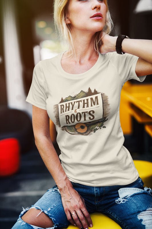 Rhythm and Roots T - Shirt – Banjo Design - TeeGerDesign - T - Shirt - Crew neck