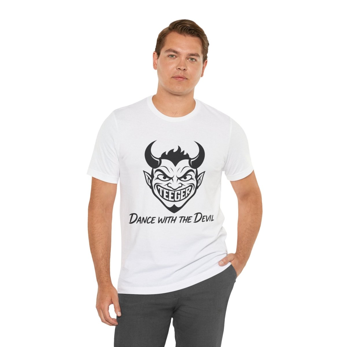 Rufus TeeGer Dance With The Devil - Grinning Devil Frontprint Shirt - TeeGerDesign - T-Shirt - 3001