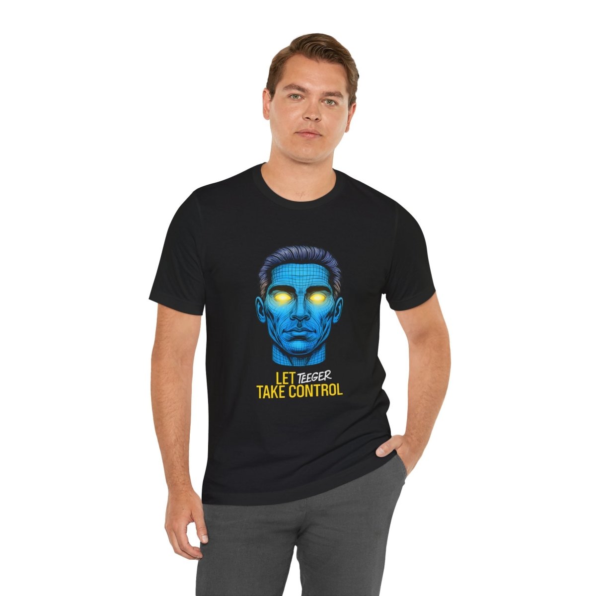 Simon TeeGer Let The Music Take Control - Cyber Head Frontprint Shirt - TeeGerDesign - T-Shirt - 3001