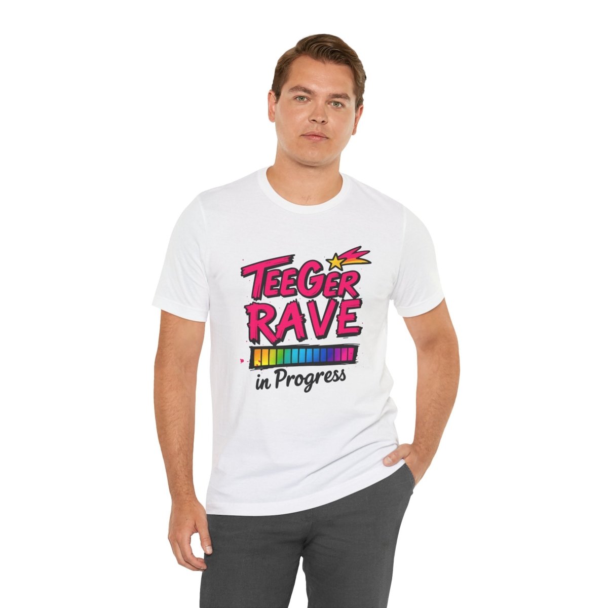 Simon TeeGer Rave in Progress - Neon Loading Bar Frontprint Shirt - TeeGerDesign - T-Shirt - 3001