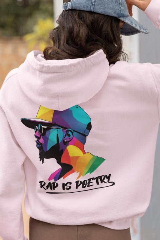 Stylischer Rap is Poetry Hoodie mit buntem Logo - TeeGerDesign - Hoodie - DTG