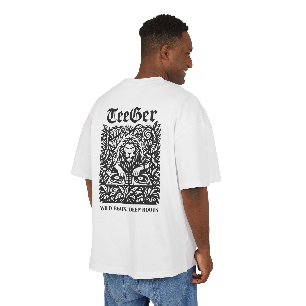 Taylor TeeGer Jungle Lion - Oversized DJ Roots Backprint Shirt - TeeGerDesign - T-Shirt - Backprint