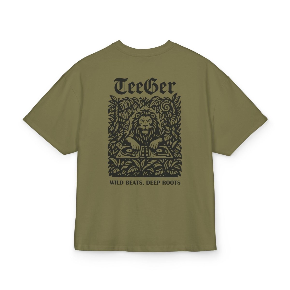Taylor TeeGer Jungle Lion - Oversized DJ Roots Backprint Shirt - TeeGerDesign - T-Shirt - Backprint