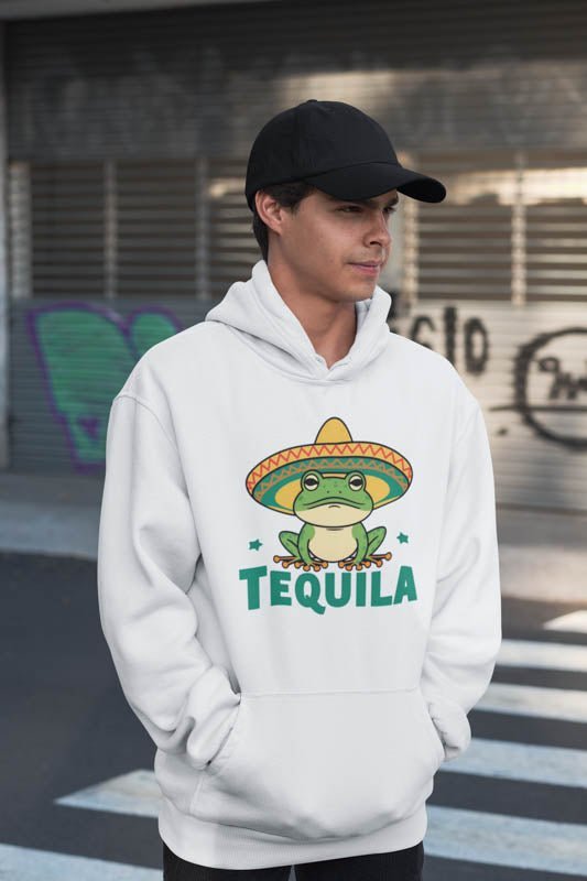 Tequila Frog Hoodie - TeeGerDesign - Hoodie - DTG