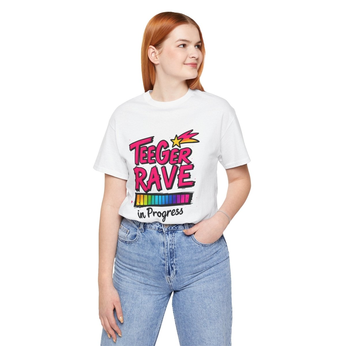 Tina TeeGer Rave in Progress - Neon Loading Bar Frontprint Shirt - TeeGerDesign - T-Shirt - 3001