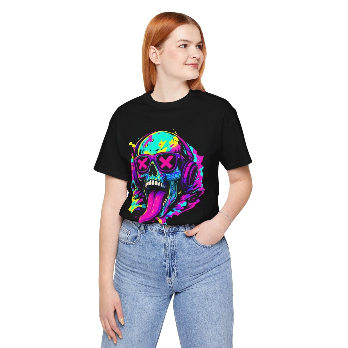 Tina TeeGer Skull Vibrations - Acid Skull Frontprint Shirt - TeeGerDesign - T-Shirt - 3001