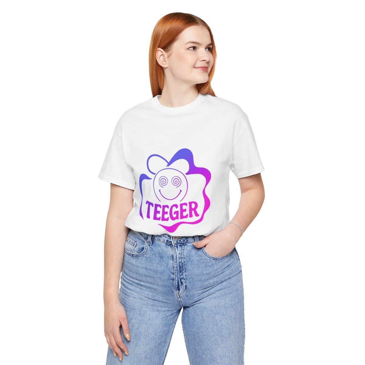 Tina TeeGer Spiral Smiley Burst - Acid Pop Frontprint Shirt - TeeGerDesign - T-Shirt - 3001