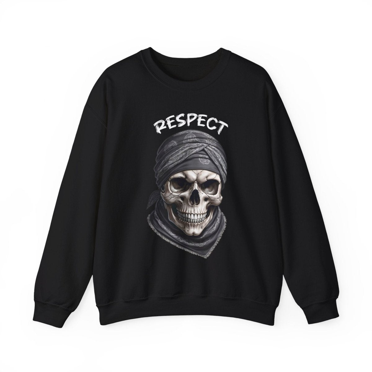 Totenkopf Sweatshirt mit Bandana und 'Respect' Schriftzug - TeeGerDesign - Sweatshirt - Crew neck