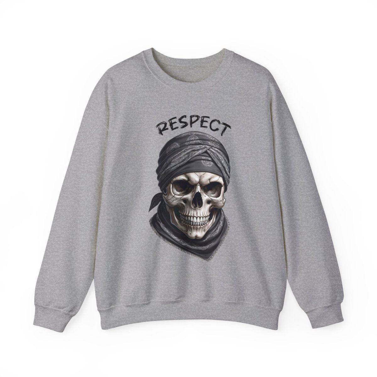 Totenkopf Sweatshirt mit Bandana und 'Respect' Schriftzug - TeeGerDesign - Sweatshirt - Crew neck