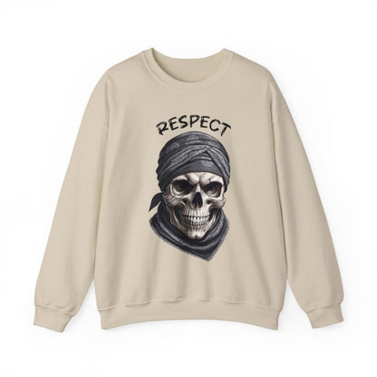 Totenkopf Sweatshirt mit Bandana und 'Respect' Schriftzug - TeeGerDesign - Sweatshirt - Crew neck