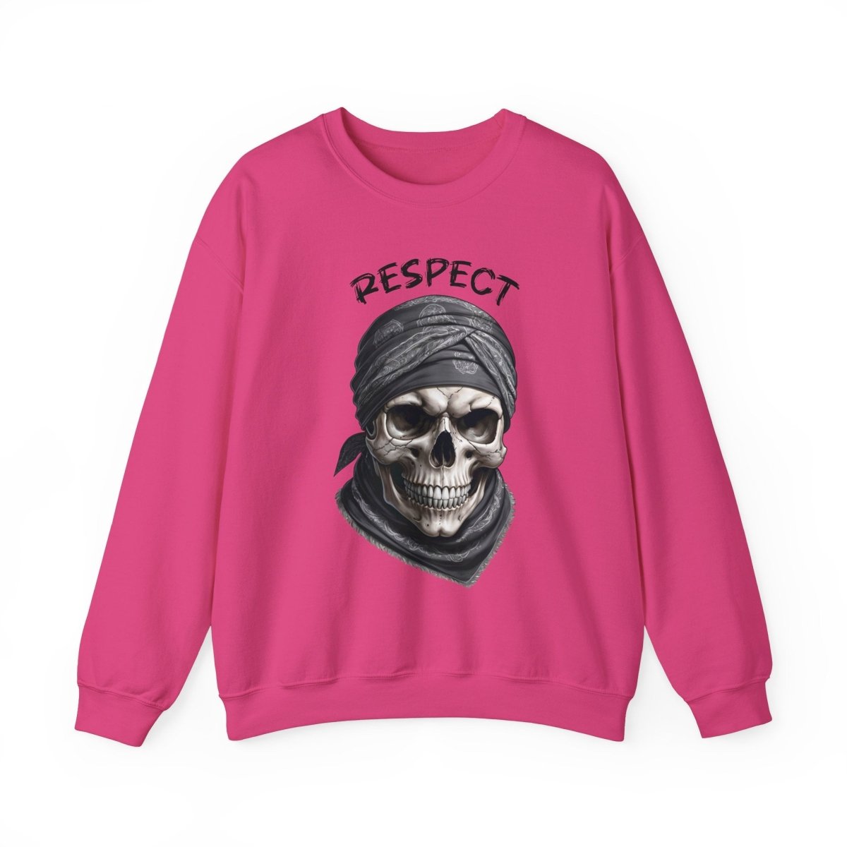 Totenkopf Sweatshirt mit Bandana und 'Respect' Schriftzug - TeeGerDesign - Sweatshirt - Crew neck