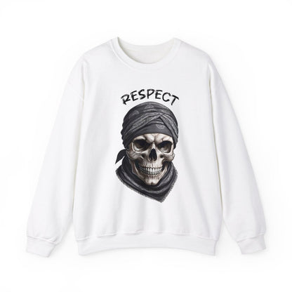 Totenkopf Sweatshirt mit Bandana und 'Respect' Schriftzug - TeeGerDesign - Sweatshirt - Crew neck