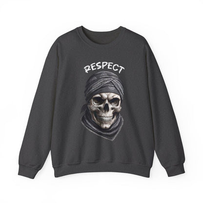 Totenkopf Sweatshirt mit Bandana und 'Respect' Schriftzug - TeeGerDesign - Sweatshirt - Crew neck