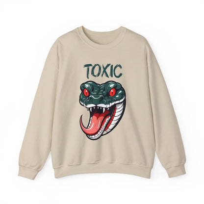 Toxic Snake Logo Sweatshirt – Edgy Fashion Statement - TeeGerDesign - Sweatshirt - Crew neck