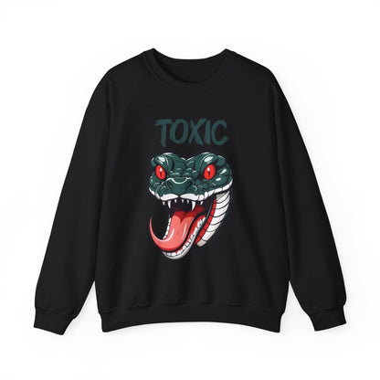 Toxic Snake Logo Sweatshirt – Edgy Fashion Statement - TeeGerDesign - Sweatshirt - Crew neck