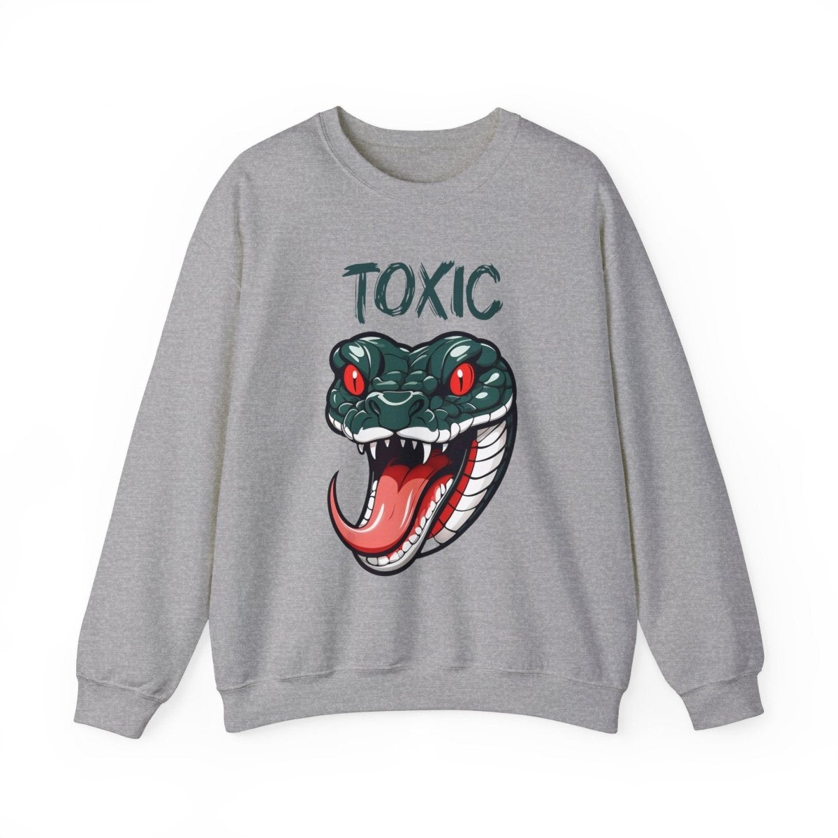 Toxic Snake Logo Sweatshirt – Edgy Fashion Statement - TeeGerDesign - Sweatshirt - Crew neck