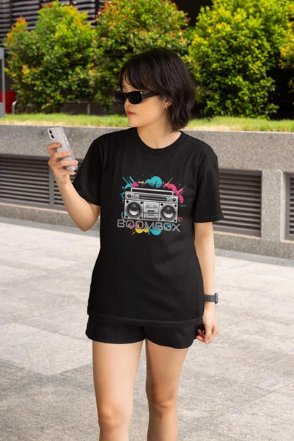 Trendiges Boombox T - Shirt - TeeGerDesign - T - Shirt - Crew neck