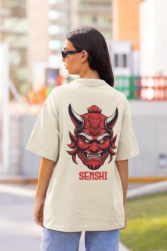 Unique Warrior Senshi T - Shirt mit Oni - Maske - TeeGerDesign - T - Shirt - Crew neck