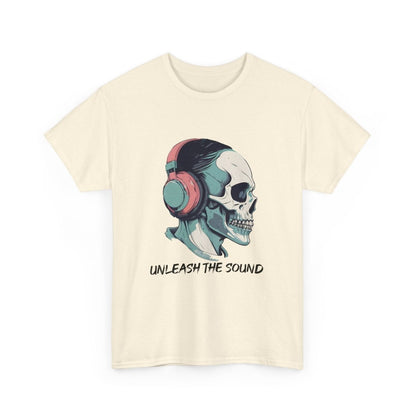 Unleash the sound T - Shirt - Totenkopf mit Kopfhörern - TeeGerDesign - T - Shirt - Crew neck