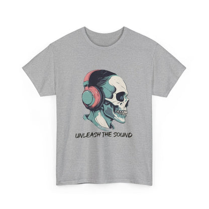 Unleash the sound T - Shirt - Totenkopf mit Kopfhörern - TeeGerDesign - T - Shirt - Crew neck