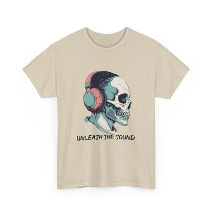 Unleash the sound T - Shirt - Totenkopf mit Kopfhörern - TeeGerDesign - T - Shirt - Crew neck