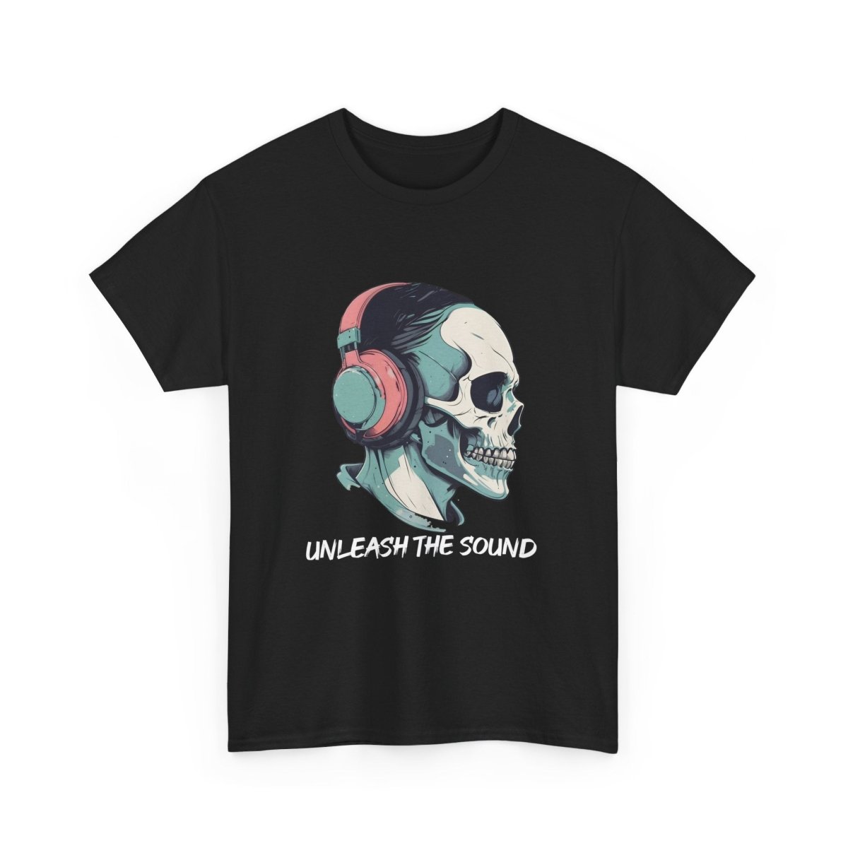 Unleash the sound T - Shirt - Totenkopf mit Kopfhörern - TeeGerDesign - T - Shirt - Crew neck