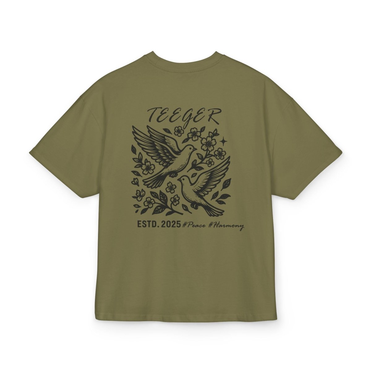 Vexy TeeGer Peaceflight - Oversized Dove Backprint Shirt - TeeGerDesign - T-Shirt - Backprint
