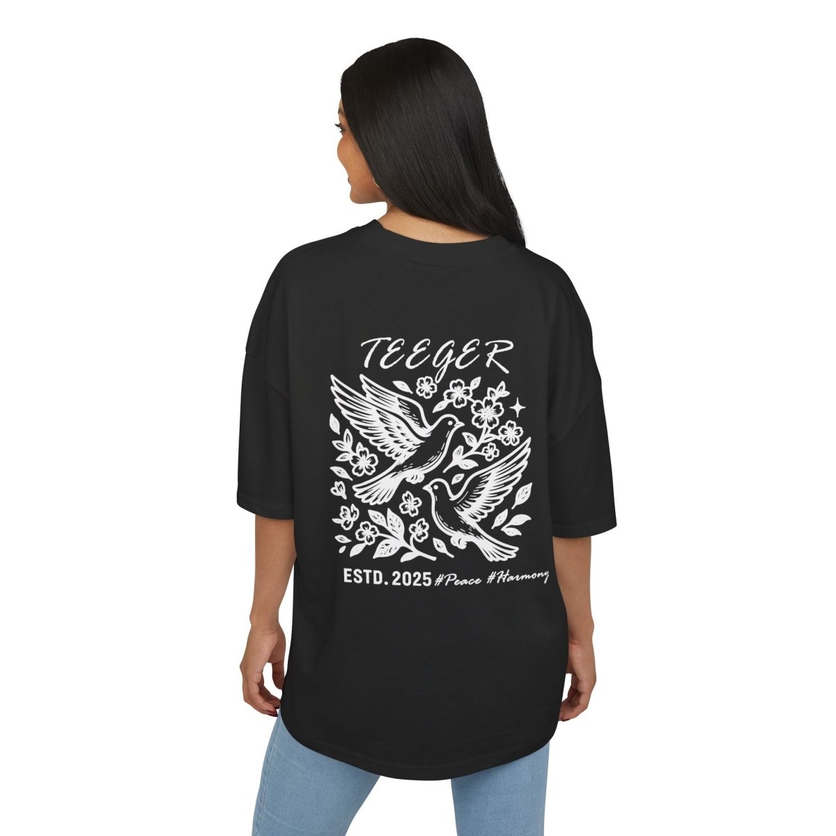 Vexy TeeGer Peaceflight - Oversized Dove Backprint Shirt - TeeGerDesign - T-Shirt - Backprint