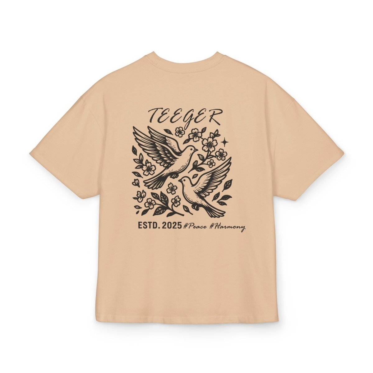 Vexy TeeGer Peaceflight - Oversized Dove Backprint Shirt - TeeGerDesign - T-Shirt - Backprint