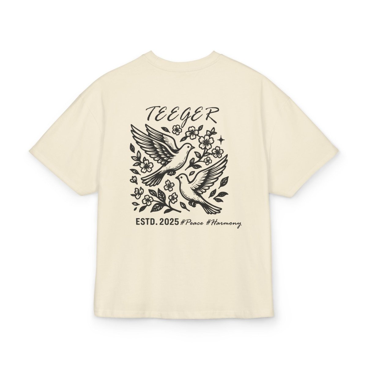 Vexy TeeGer Peaceflight - Oversized Dove Backprint Shirt - TeeGerDesign - T-Shirt - Backprint