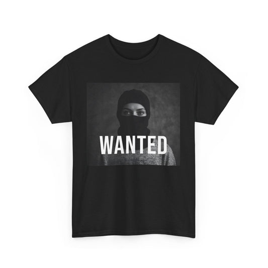 Wanted T - Shirt mit maskierter Frau - TeeGerDesign - T - Shirt - Crew neck