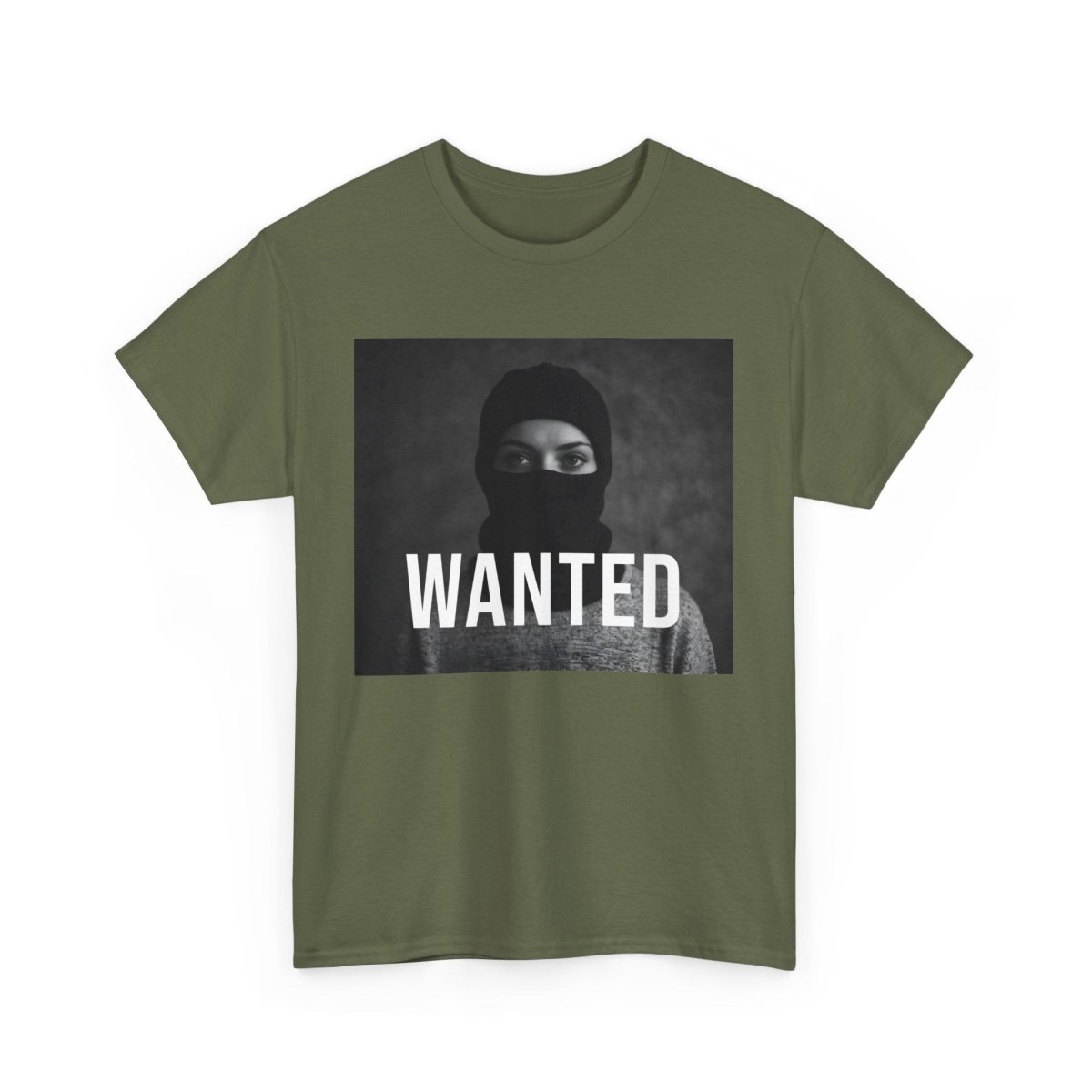 Wanted T - Shirt mit maskierter Frau - TeeGerDesign - T - Shirt - Crew neck