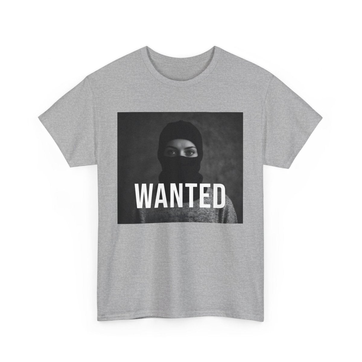 Wanted T - Shirt mit maskierter Frau - TeeGerDesign - T - Shirt - Crew neck