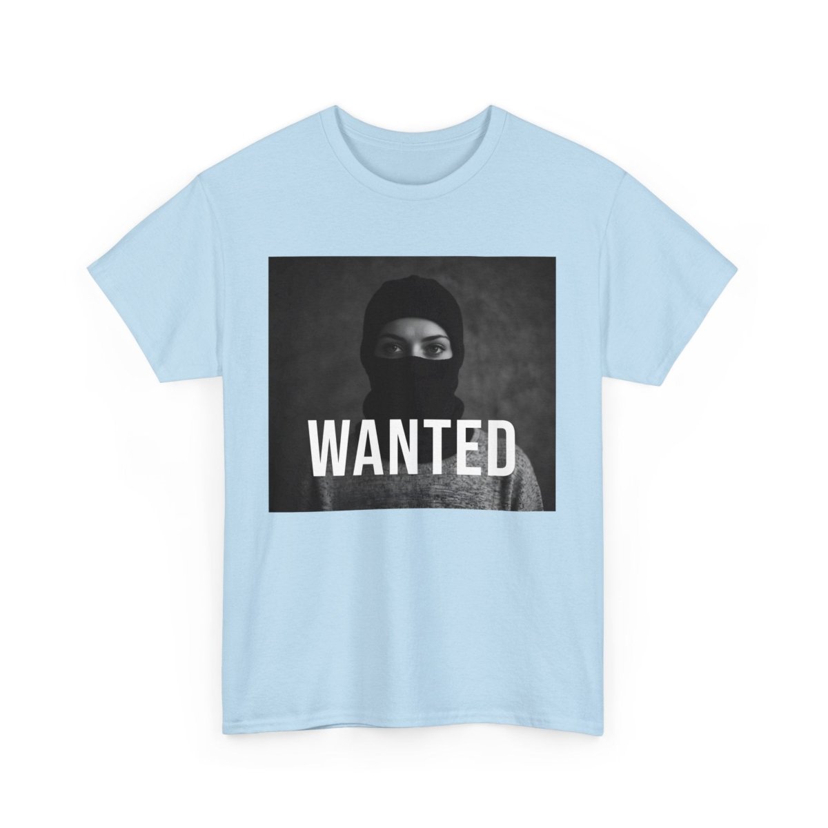 Wanted T - Shirt mit maskierter Frau - TeeGerDesign - T - Shirt - Crew neck