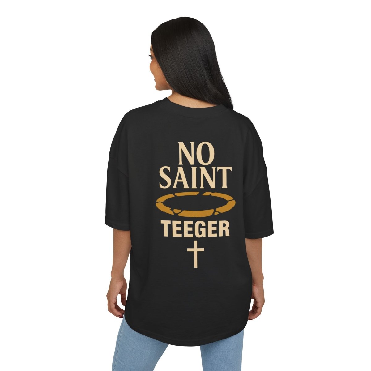 Yani TeeGer No Saint - Oversized Halo Backprint Shirt - TeeGerDesign - T-Shirt - Backprint
